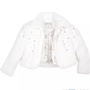 Disney Princess faux fur cropped white jacket 7/8